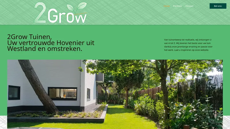 Website van 2Grow Tuinen