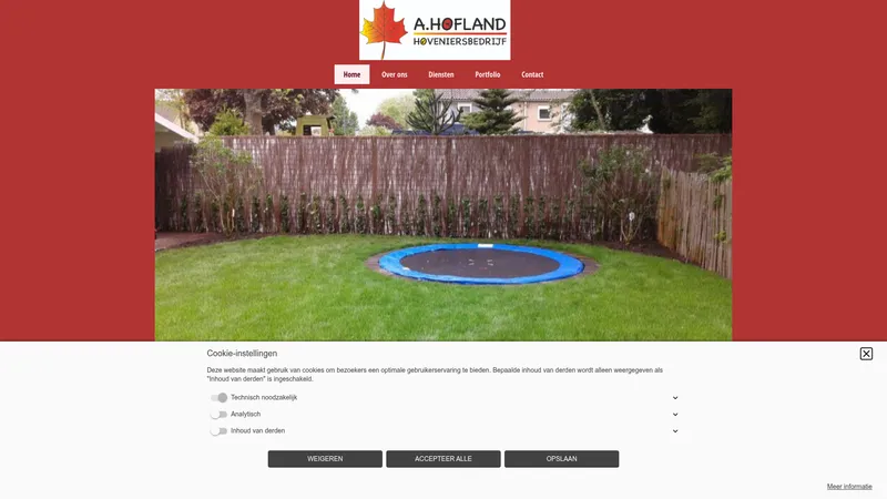 Website van A Hofland Hoveniersbedrijf
