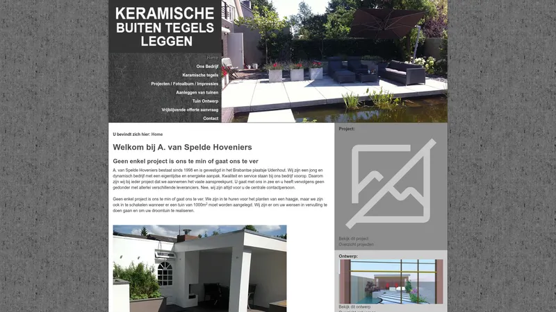Website van A. van Spelde Hoveniers