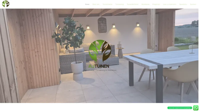 Website van AJ Tuinen
