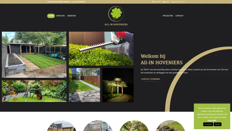 Website van All-In Hoveniers