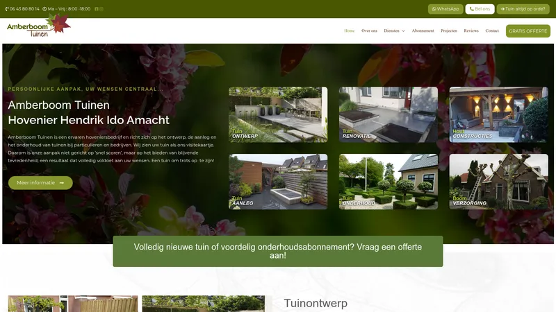 Website van Amberboom Tuinen