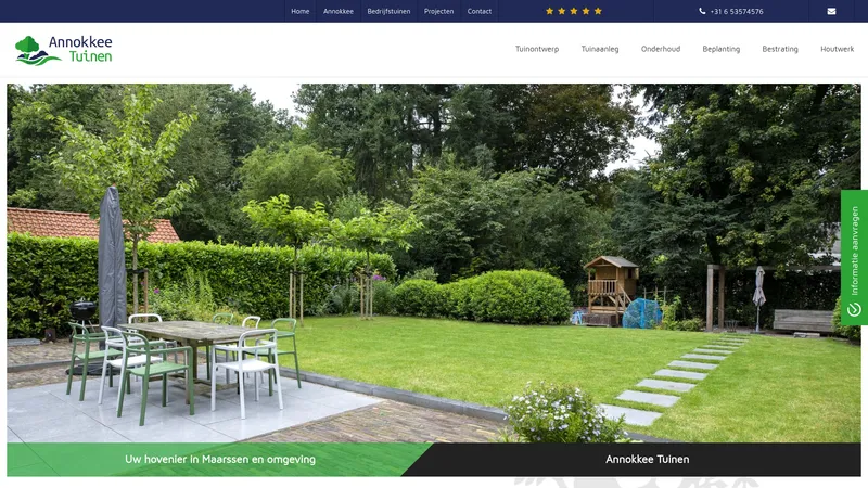 Website van Annokkee Tuinen