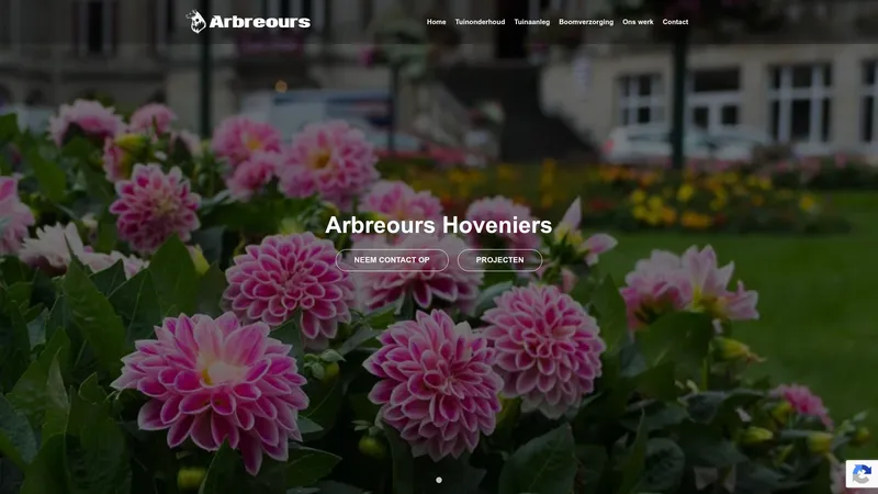 Website van Arbreours Hoveniers