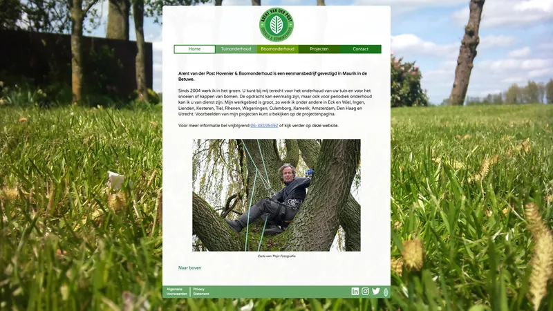 Website van Arent van der Post