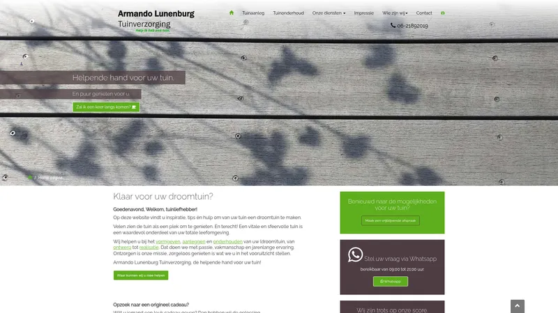 Website van Armando Lunenburg Tuinverzorging