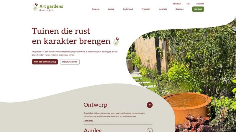 Website van Art gardens