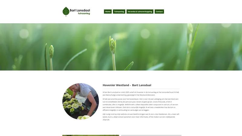 Website van Bart Lansdaal Tuinaanleg