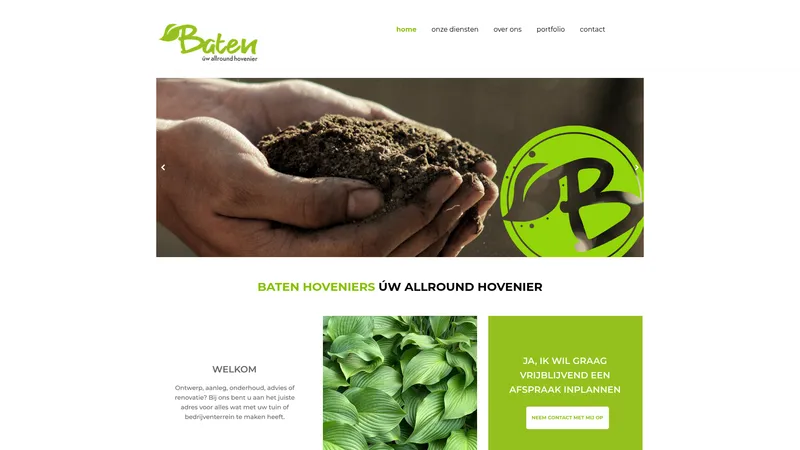 Website van Baten Hoveniers