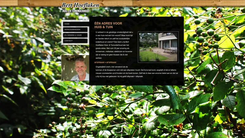 Website van Bert Hoeflaken Huis- & Tuinonderhoud
