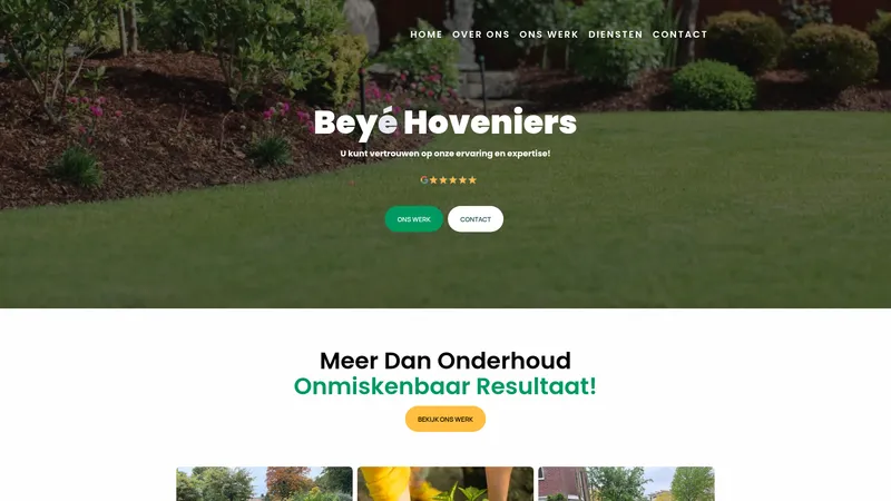 Website van Beye Hoveniers