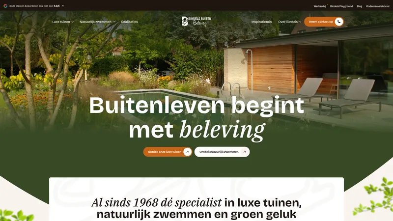 Website van Bindels Tuinen