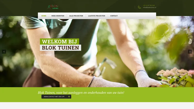 Website van Blok Tuinen