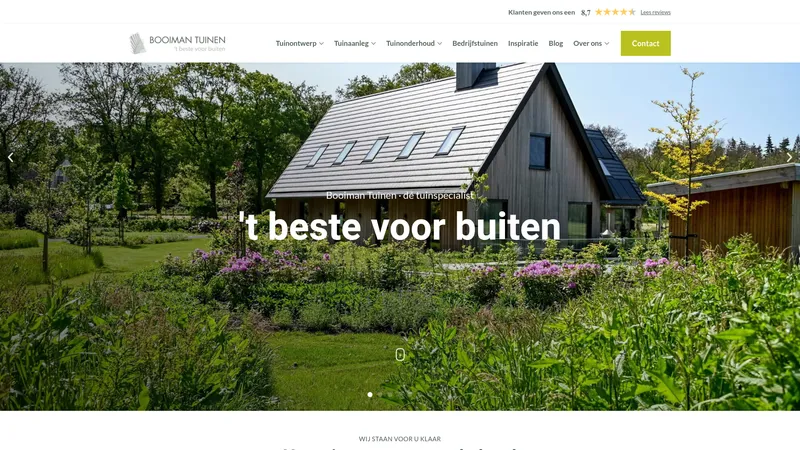 Website van Booiman Tuinen