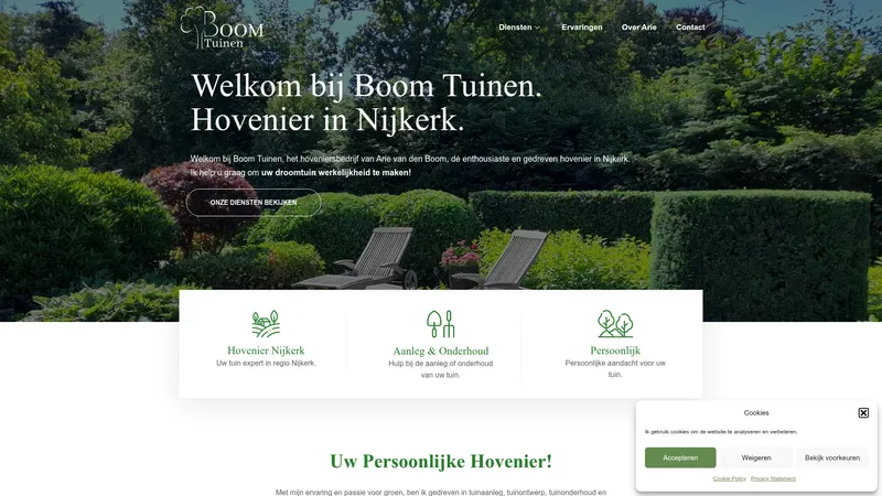 Website van Boom Tuinen