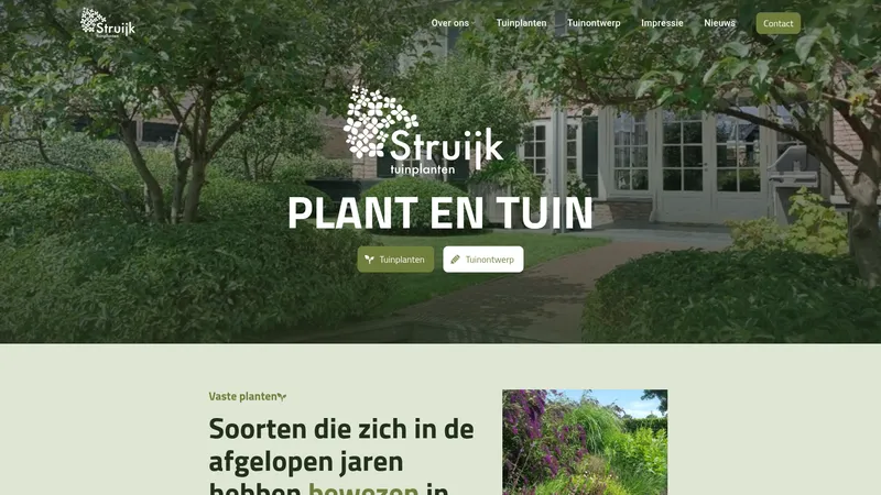 Website van Boomkwekerij Struijk