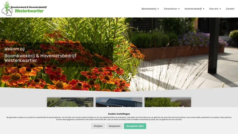 Website van Boomkwekerij Westerkwartier