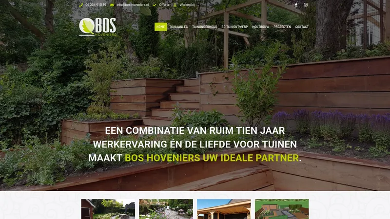Website van Bos Hoveniers Groningen