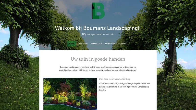 Website van Boumans Landscaping