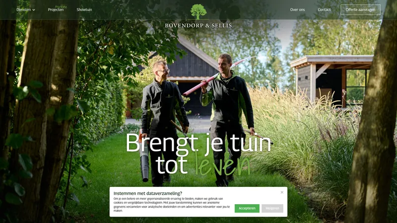 Website van Bovendorp & Sellis Hoveniers