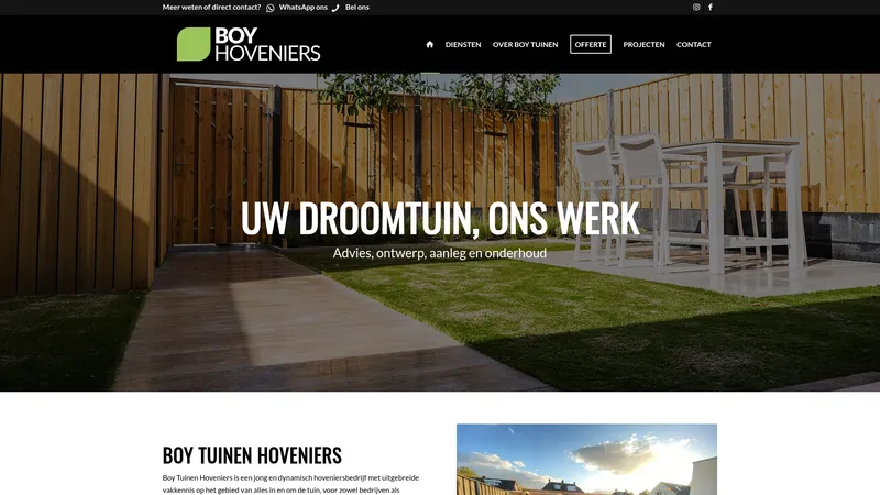 Website van Boy Tuinen Hoveniers
