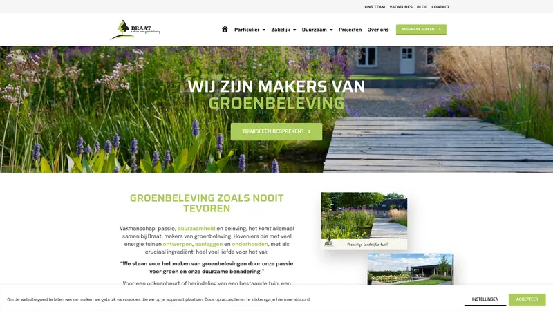 Website van Braat Groenbeleving