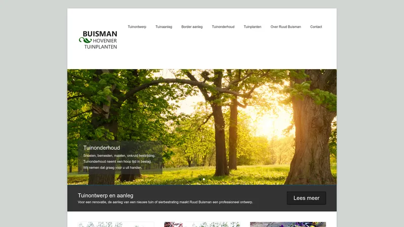Website van Buisman Hovenier en Tuinplanten