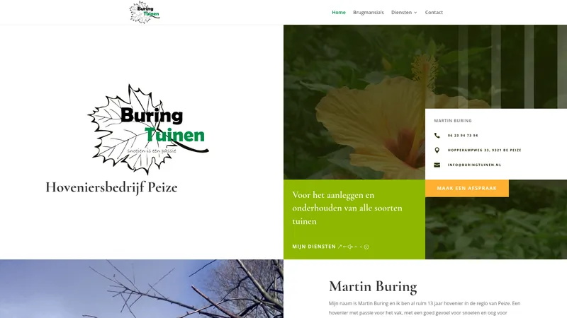 Website van Buring Tuinen