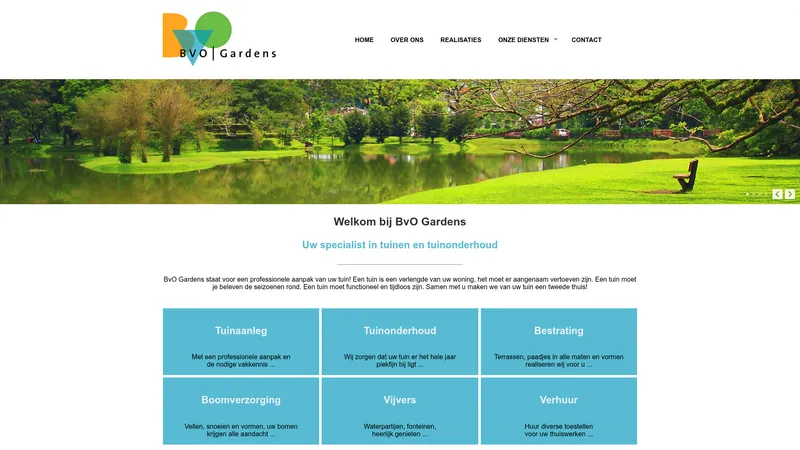 Website van BvO Gardens Disclaimer