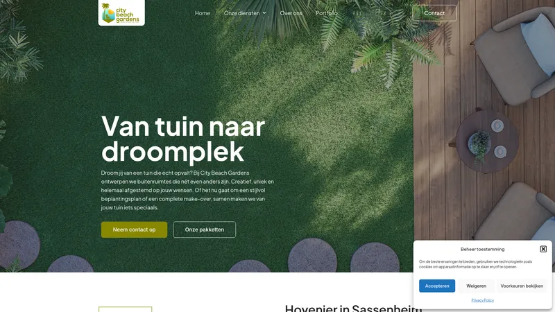 Website van City Beach Gardens