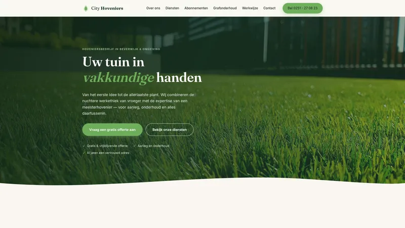 Website van City Hoveniers Beverwijk