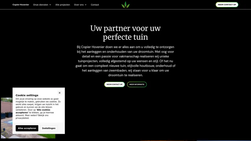 Website van Copier Hovenier