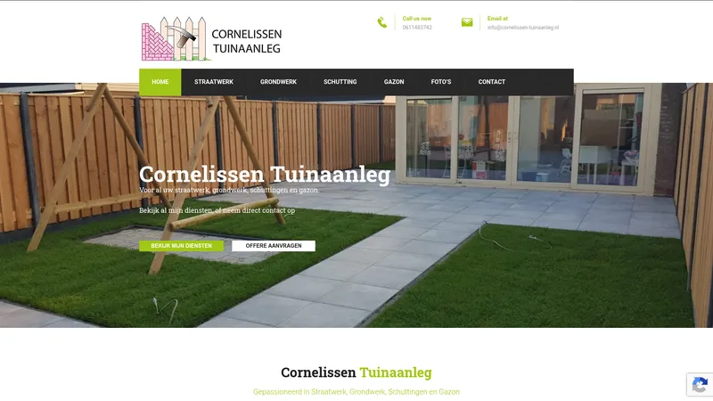 Website van Cornelissen Tuinaanleg