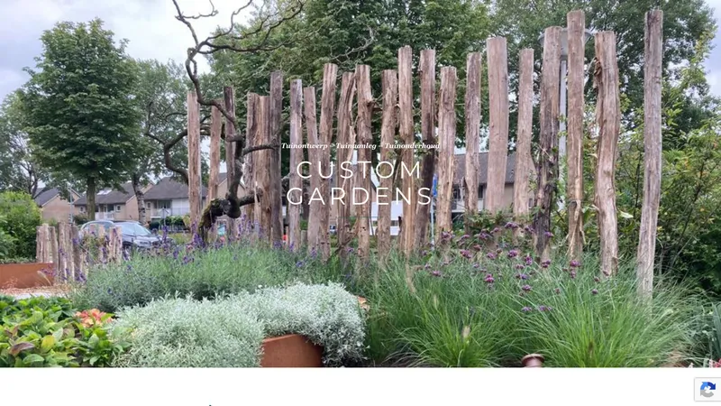 Website van Custom Gardens