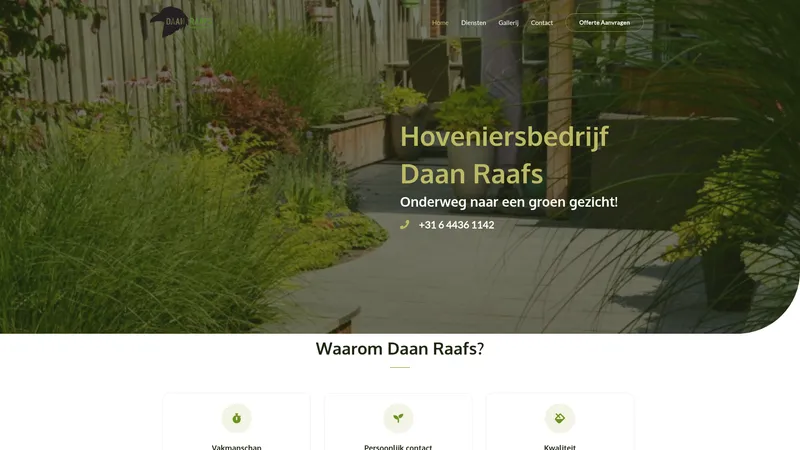Website van Daan Raafs hoveniers