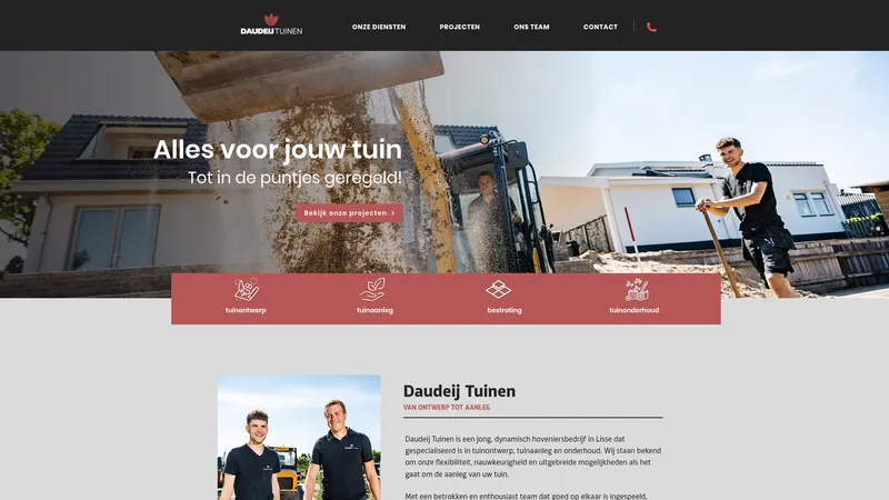 Website van Daudeij Tuinen