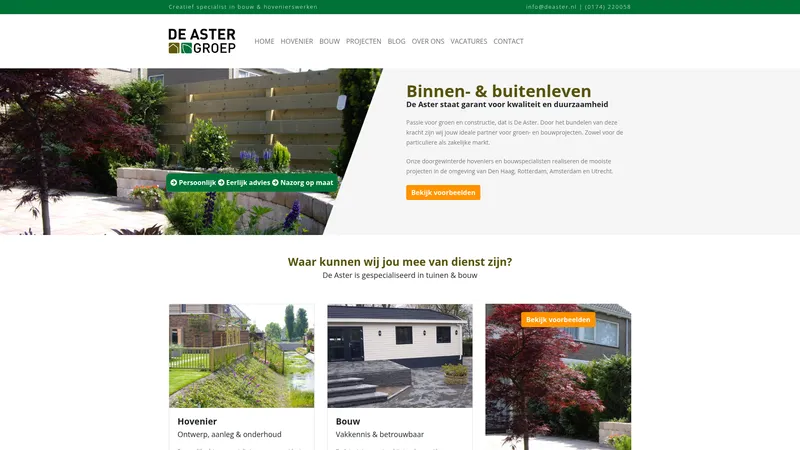 Website van De Aster