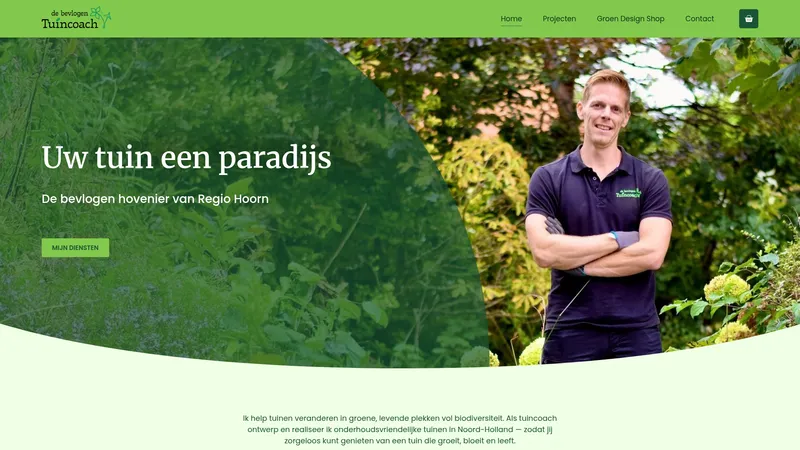 Website van De bevlogen tuincoach