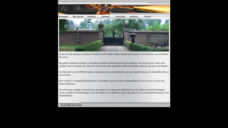 Website van De Border Hoveniers