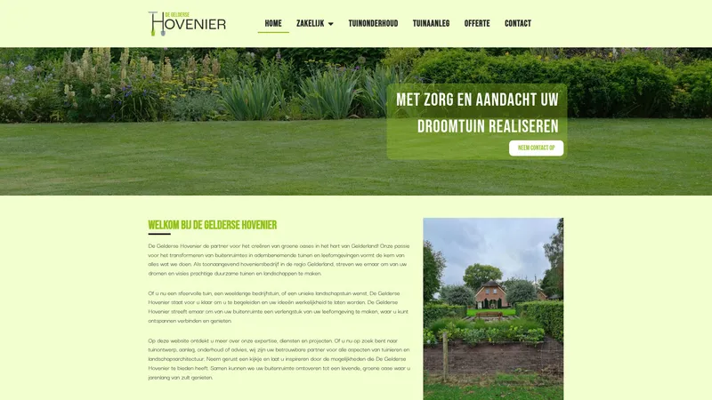 Website van De Gelderse Hovenier