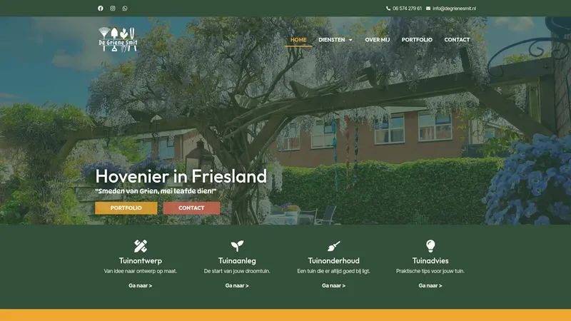 Website van De Griene Smit