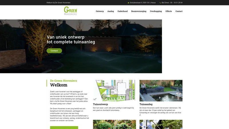 Website van De Groen Hoveniers