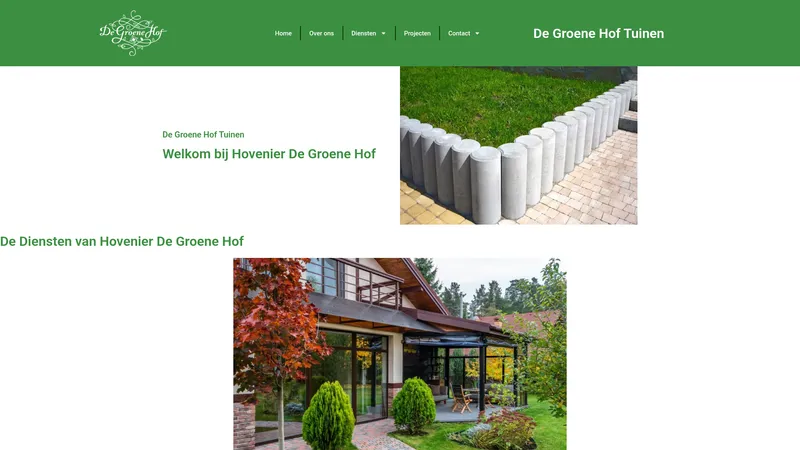 Website van De Groene Hof Tuinen