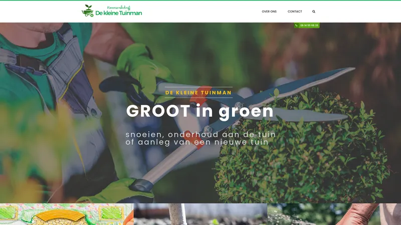 Website van De Kleine Tuinman