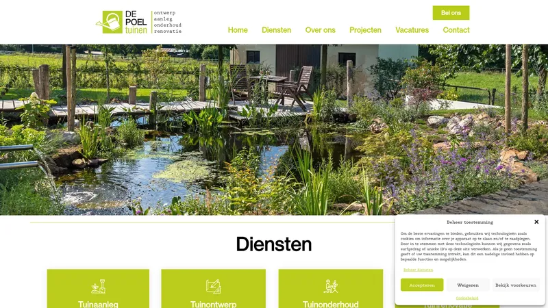 Website van De Poel tuinen