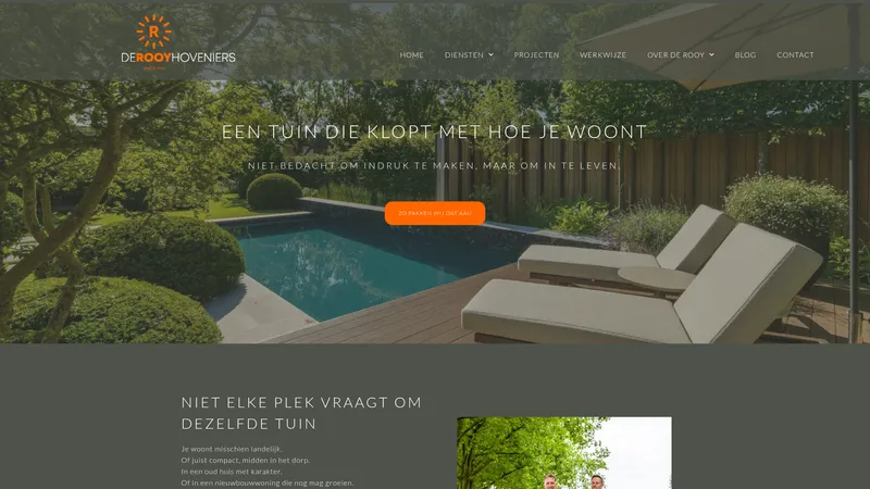 Website van De Rooy Hoveniers