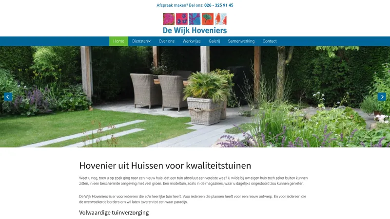 Website van De Wijk Hoveniers