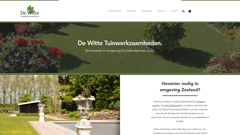 Website van De Witte Tuinwerkzaamheden