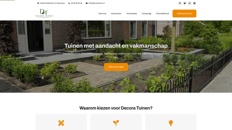 Website van Decora Tuinen