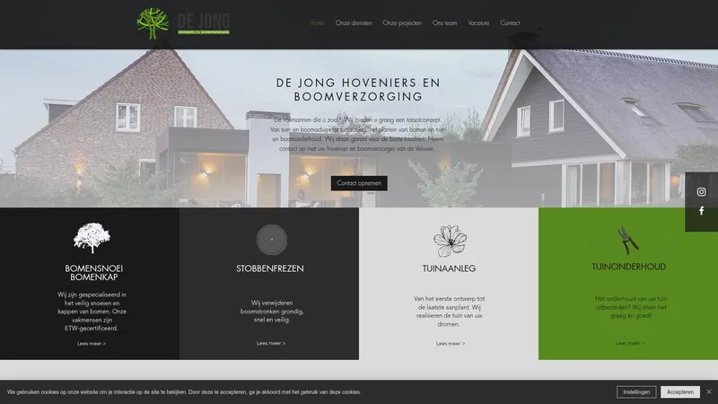 Website van dejonghoveniersboomverzorging